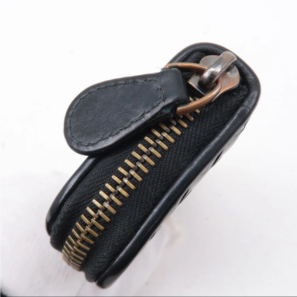 Bottega Veneta Intrecciato Zip Around Coin Purse Card Holder Black - Picture 2 of 8